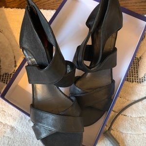 Stuart weitzman black Nappa sandal w box/ dustbag